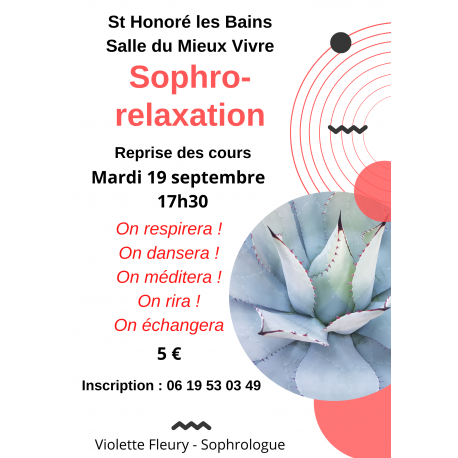 Sophrologie - Séances collectives les mardis Sophrologie - Séances collectives les mardis