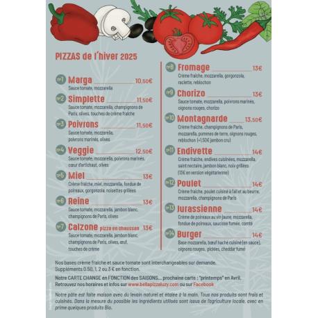 Les pizzas de l'hiver - Bella Pizza
