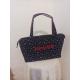 Sac fourre tout matelassé bleu et rouge