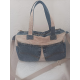 Sac écru et jean bleu