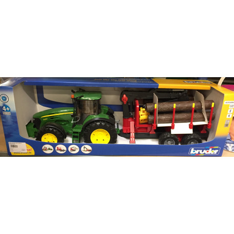 John Deere + remorque forestière John Deere + remorque forestière